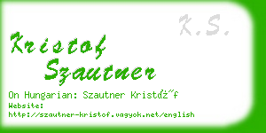 kristof szautner business card